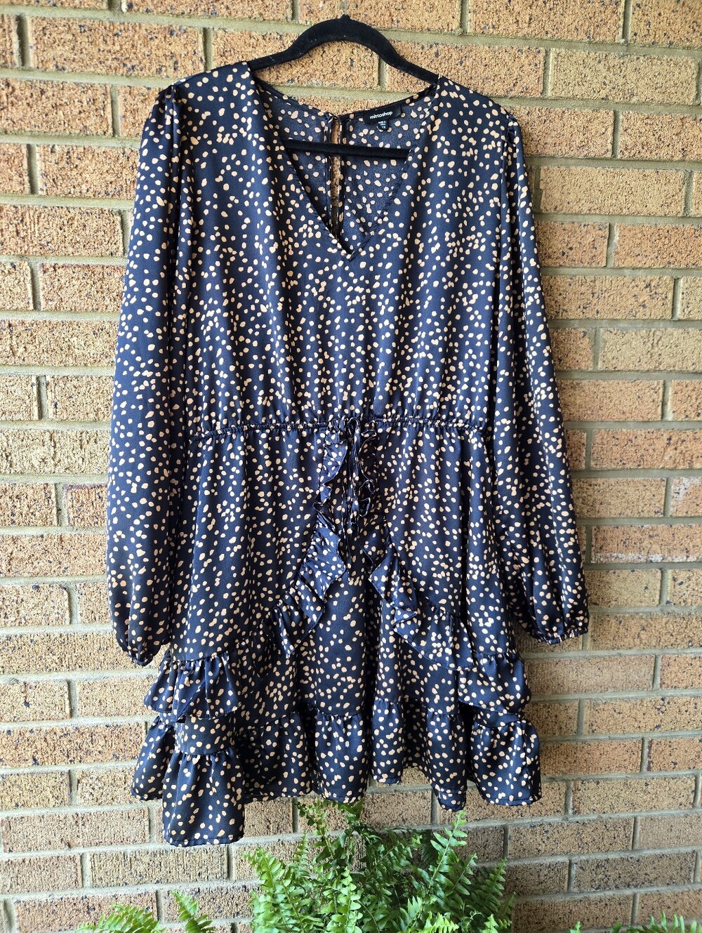 Mitosshop Polka Dot Ruffled Mini Dress - 1X